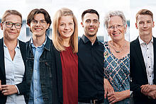 v.l.n.r. Anke, Neel, Ina, Arne, Astrid, Malte (Fotomontage)