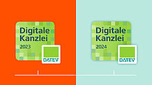 Grafik zur Auszeichnung als digitale DATEV-Kanzlei 2024.