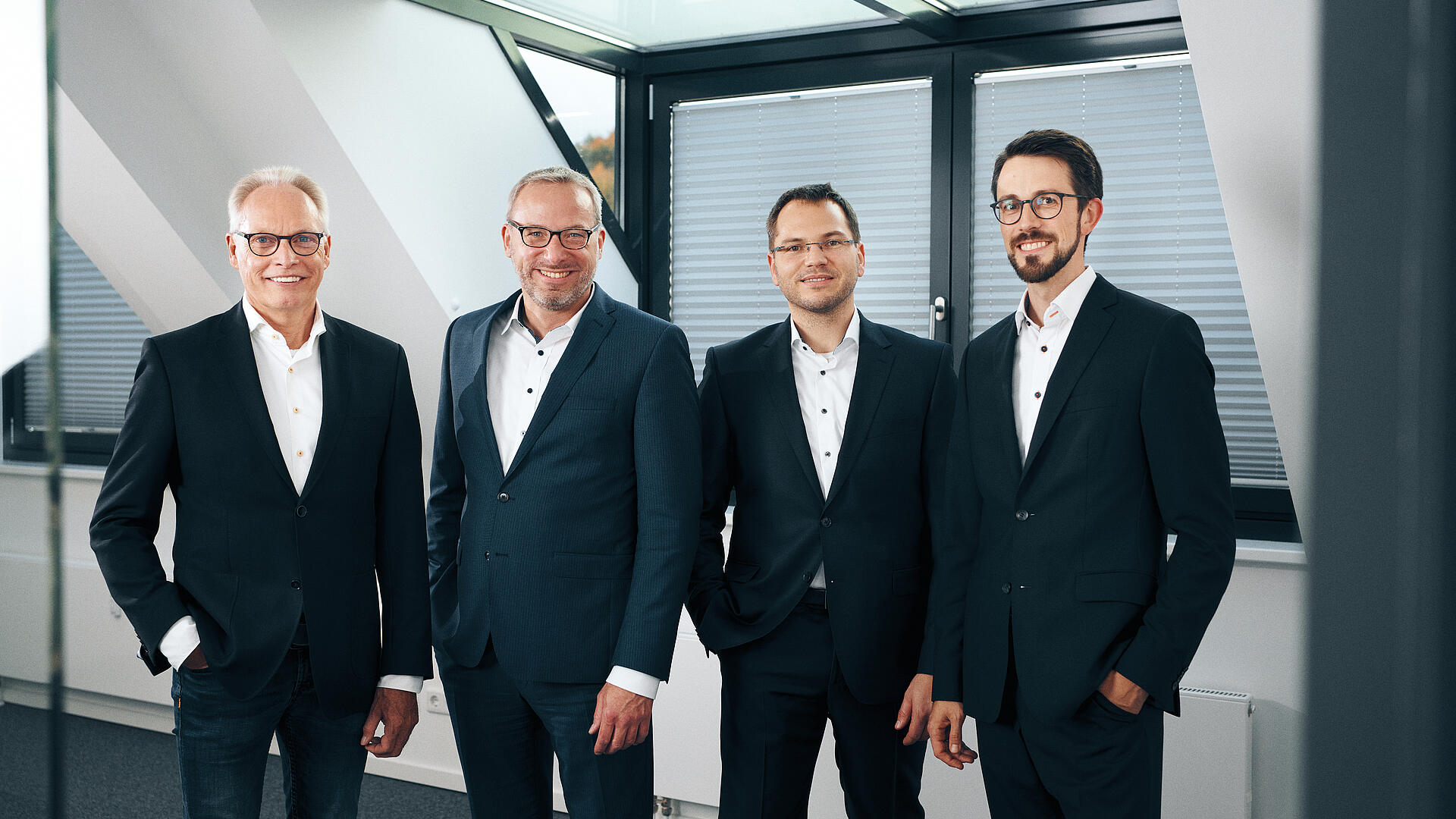 Die vier Partner von burgenta: Hans-Willi Petersen, Sven Peschel, Kevin Dietz und Jan Keirat